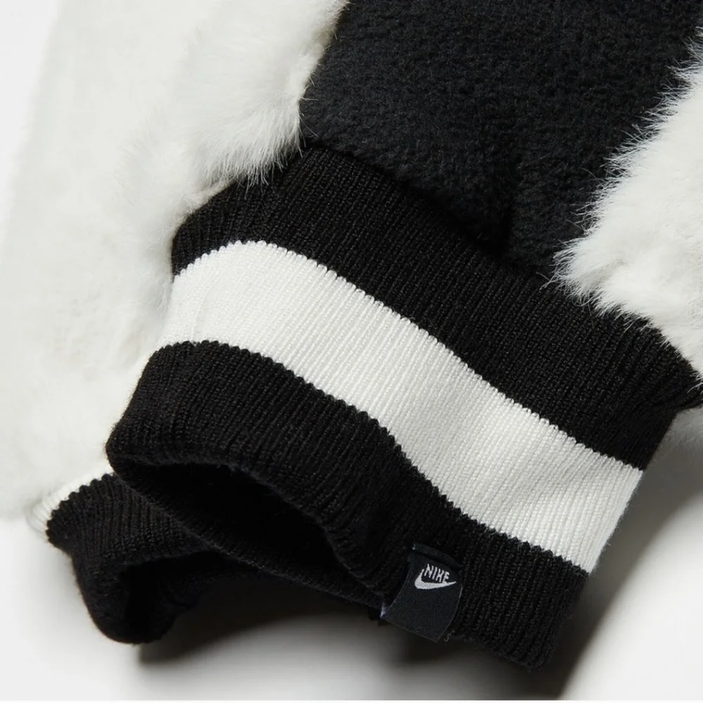 Nike White Faux Fur Mittens Size XS-S